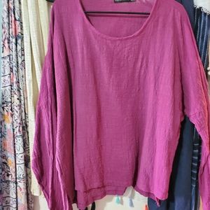Women's Purple Linen Top
